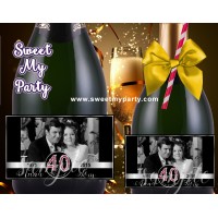 40th Wedding Anniversary Champagne Labels,Ruby Wedding Anniversary Champagne Labels,(3aa)